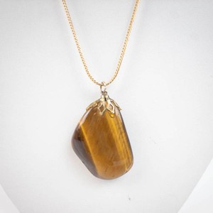 Tigers Eye Pendant Necklace - Polished Stone