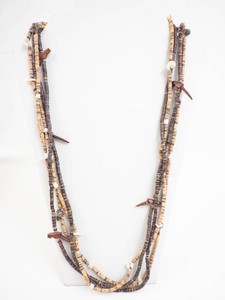 Heishi Beaded Statement Necklace - Long Layered Fetish Design -Needs Clasp