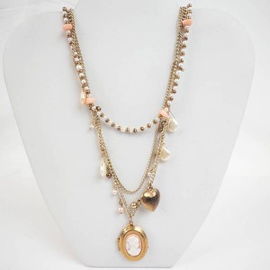Layered Cameo Locket Necklace With Heart Charm