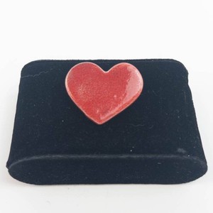 Heart Brooch - Glazed Clay Pin-Back