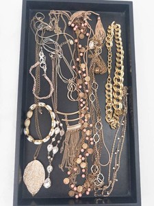 Costume Jewelry Mixed Lot - Assorted Necklaces, Bracelets & Chains