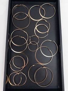 Hoop Earrings - Assorted Gold-Tone Mixed Lot