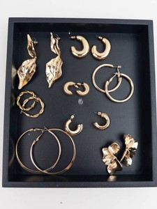 Costume Earrings - Gold-Tone Hoops & Dangles, 7-Pair Assortment