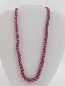 14K Yellow Gold Natural Faceted Ruby Bead Necklace
