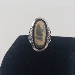 Southwest Statement Ring - Signed E.KEE Natural Stone, Size 6