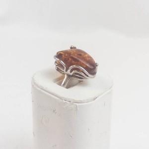 Amber Ring - Large Open Shank Size 8.25