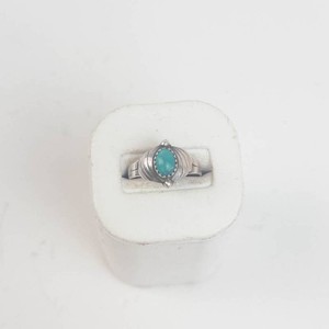 Turquoise Beaded Ring - Sterling Silver Size 9