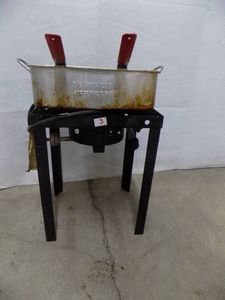 LP Gas Burner and Stand with Double Pans