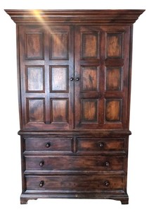 O - Armoire - Two-Piece Wood Wardrobe Cabinet