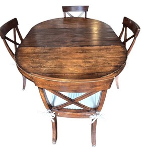 DR - Dining Table & 4 Chairs - Pottery Barn With Leaf