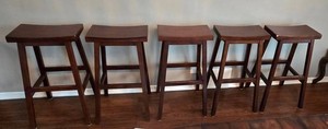 DR - Bar Stools - Pottery Barn Solid Wood Set of 5