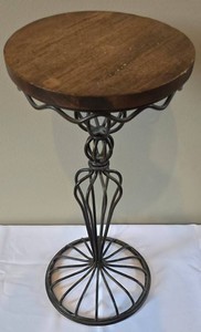 DR - Plant Stand - Wood & Metal Decorative Scrollwork