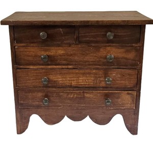 LR - Wooden Tabletop Chest - 5-Drawer Decorative Storage