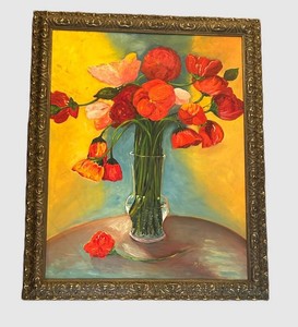 LR - Floral Still Life Painting - M.E. Frederick Signed 2008