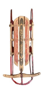 LR - Vintage Wooden Runner Sled - Royal Racer