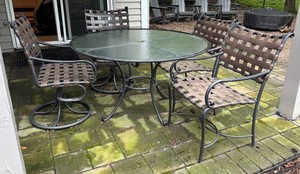 BY - Patio Dining Table with Four Woven Chairs