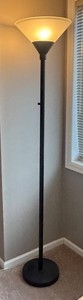 UBR1 - Black Torchiere Lamp With Frosted Shade