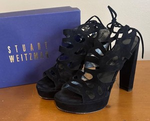 UBR1 - Stuart Weitzman Wildcat Suede Sandals Stomping Shoes Size 9 12