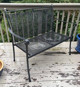 BD - Metal Patio Bench - Outdoor Mesh Garden Settee