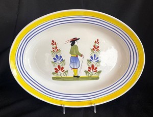 DR - Henriot Quimper Hand-Painted Breton Design Platter