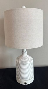 DR - Ribbed White Table Lamp