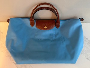 Longchamp Nylon Leather Trimmed Tote Bag
