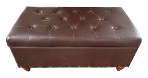Brooklyn Tufted Espresso Bench Storage Ottoman