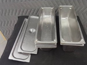 6 VOLLRATH NSF STAINLESS STEEL LONG PREP PANS