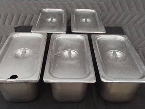 5 STAINLESS STEEL STEAM TABLE PANS & LIDS