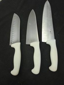 3 NSF GERMAN STEEL BAKERS CHEF KNIVES