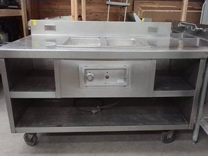 STAINLESS STEEL FOOD PREP SND WARMING STATION