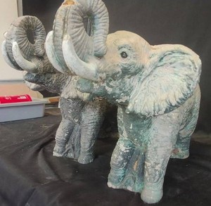 2 AWESOME CEMENT ELEPHANTS