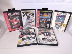 Vintage Sega Genesis games and PlayStation 2-Madden 02,03