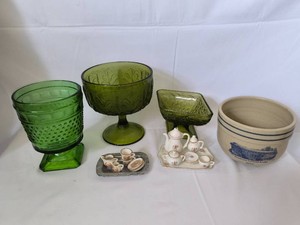 Vintage glass and mini Tea Sets