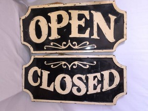 Metal Open and Closed Signs-Vintage Style