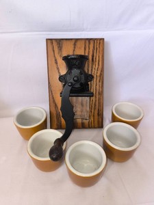 Vintage Coffee Grinder, and 5 Ramekins