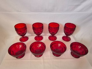 VTG Ruby Red Pressed Glasswear