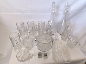 Clear glass lot-19 pieces