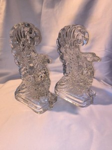 New Martinsville glass -clear Eagle bookends