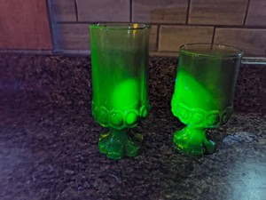 Tiffin Franciscan Uranium Glass Goblets