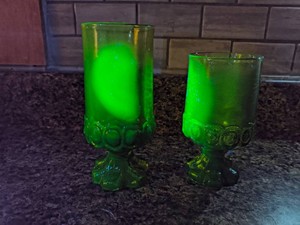 Tiffin Franciscan Uranium Glass Goblets