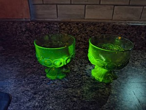 Tiffin Franciscan Uranium Coupe glasses(2)