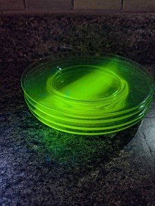 Vintage Uranium Glass Plates
