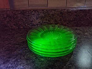 Vintage Uranium Glass Plates