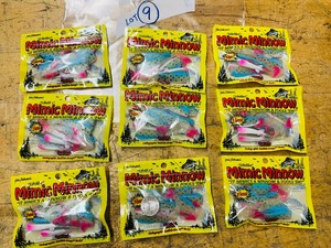 -NEW- (9 pkgs) MIMIC MINNOW TAILS - Pinkbluesilver black dot  - Great Retail Lot of Northland Tackle