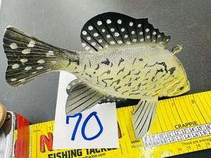 Hand Carved WHITTIER DECOY - 8 Crappie - Wood & Aluminum
