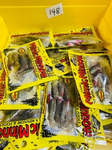 Lot of 24  MIMIC MINNOW TAILS - Teal shiner w red & white belly