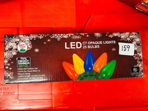 CHRISTMAS LIGHTS  25 LED - Multi - C7 - Opaque