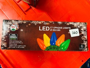 CHRISTMAS LIGHTS  25 LED - Multi - C7 - Opaque