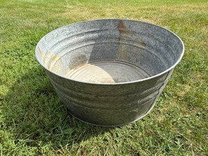 Galvanized Metal Tub With Handles - 24in X 12in